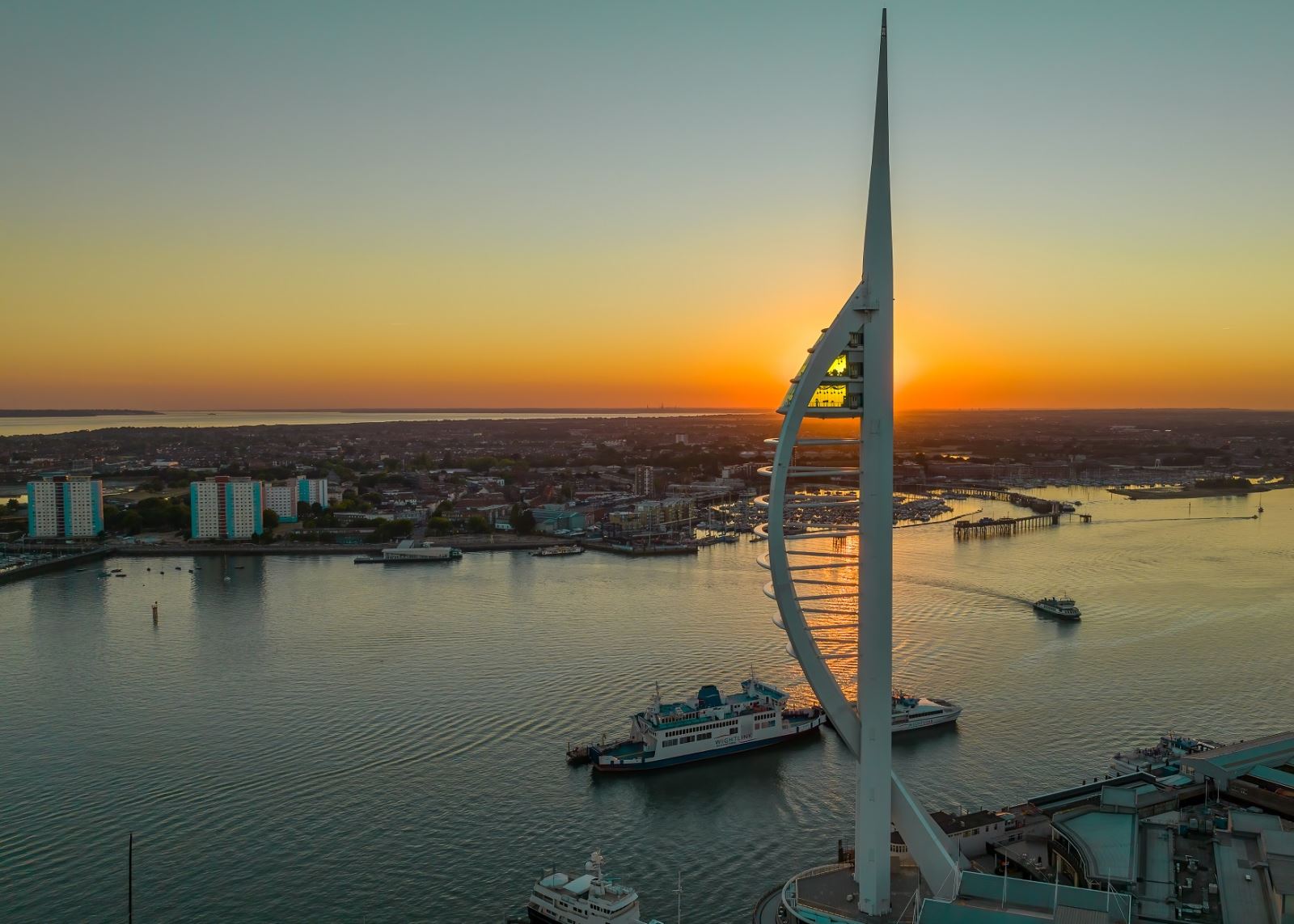 The Spinnaker Tower at sunset